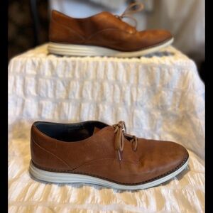 Cole Haan Brown Leather Derby with White Contrast Sole